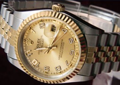 Rolex Datejust Replica: 2-Tone Gold Arabic Mens Watch